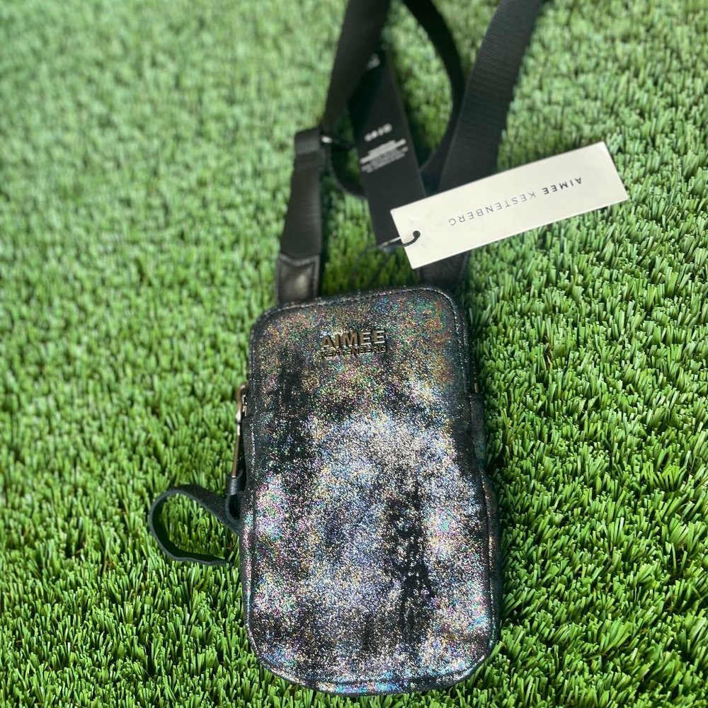 Aimee Kestenberg Crossbody Black Glitter Wallet